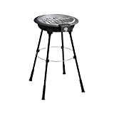 Larel Barbacoa Eléctrica Barbacoa Redonda con Soporte Negro 2200W COCINA SIN HUMO
